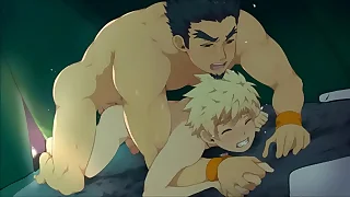 Anime bazaar brat having game with older tramp